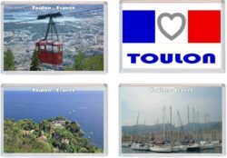 Toulon - France - 4 PACK - Jumbo Fridge Magnet Souvenir Gift Present