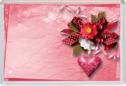 Valentines Day - Pretty Flowers & Heart - Jumbo Fridge Magnet Souvenir Gift Present
