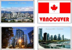 Vancouver - Canada - 4 PACK - Jumbo Fridge Magnet Souvenir Gift Present