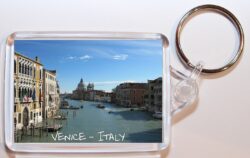 Venice - Italy ? Double Sided Large Keyring Key Fob Chain Ring Gift Present Souvenir