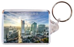Warsaw - Poland ? Double Sided Large Keyring Key Fob Chain Ring Gift Present Souvenir (b)