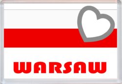 Warsaw - Love Poland/Polish Towns & Cities Flag - Jumbo Fridge Magnet Souvenir Gift Present
