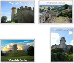 Warwick Castle - Warwickshire - 4 PACK - Jumbo Fridge Magnet Souvenir Gift Present