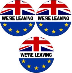 We're Leaving - 3 PACK - 59mm Badge Referendum Brexit European Union EU Vote Leave Stay