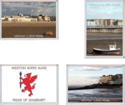 Weston-Super-Mare - Somerset - 4 PACK - Jumbo Fridge Magnet Souvenir Gift Present