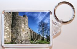 City Walls - Yorkshire - Double Sided Large Keyring Key Fob Chain Ring Gift Present Souvenir