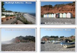 Budleigh Salterton - Devon - 4 PACK - Jumbo Fridge Magnet Souvenir Gift Present