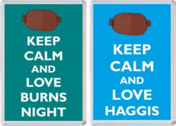 2 x Burns Night Fridge Magnets (Burns Night & Haggis) - Jumbo Fridge Magnet Souvenir Gift Present