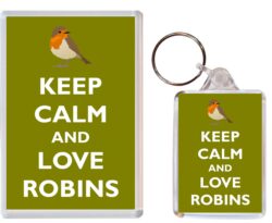 Keep Calm Love Robins Fridge Magnet & Key Rin