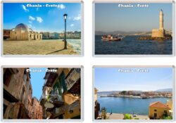 Chania - Crete - Greece - 4 PACK - Jumbo Fridge Magnet Souvenir Gift Present