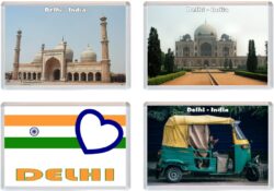 Delhi - 4 PACK - Jumbo Fridge Magnet Souvenir Gift Present