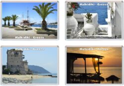 Halkidiki - Greece - 4 PACK - Jumbo Fridge Magnet Souvenir Gift Present