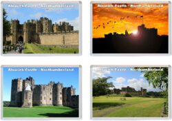 Alnwick Castle - Northumberland - 4 PACK - Jumbo Fridge Magnet Souvenir Gift Present
