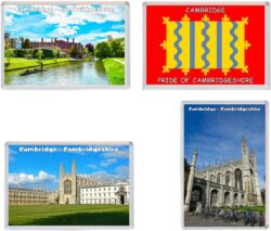 Cambridge - Cambridgeshire - 4 PACK - Jumbo Fridge Magnet Souvenir Gift Present
