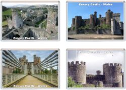 Conwy Castle - Wales - 4 PACK - Jumbo Fridge Magnet Souvenir Gift Present