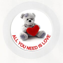 Cute Bear - All You Need Is Love - Car Tax Disc Permit Window Holder - Reusable