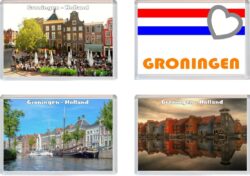 Groningen - Holland - 4 PACK - Jumbo Fridge Magnet Souvenir Gift Present