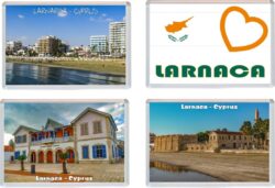Larnaca - Cyprus - 4 PACK - Jumbo Fridge Magnet Souvenir Gift Present