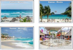 Cancun - Mexico - 4 PACK - Jumbo Fridge Magnet Souvenir Gift Present