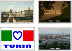 Turin - Italy - 4 PACK - Jumbo Fridge Magnet Souvenir Gift Present