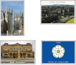 York - Yorkshire - 4 PACK - Jumbo Fridge Magnet Souvenir Gift Present