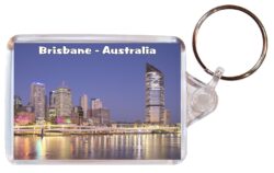 Brisbane - Australia - Double Sided Large Keyring Key Fob Chain Ring Gift Present Souvenir A5