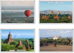 Bagan - Myanmar / Burma - 4 PACK - Jumbo Fridge Magnet Souvenir Gift Present