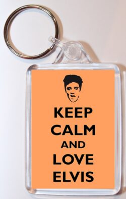 Keep Calm and Love Elvis - Double Sided Large Keyring Key Fob Chain Ring Gift Present Souvenir