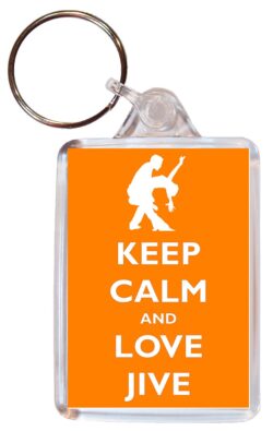 Keep Calm and Love Jive - Double Sided Large Keyring Key Fob Chain Ring Gift Present Souvenir