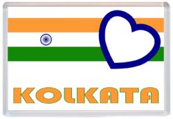 Kolkata - Love Indian/Indian Towns & Cities Flag - Jumbo Fridge Magnet Souvenir Gift Present