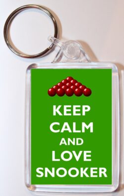 Keep Calm and Love Snooker - Double Sided Large Keyring Key Fob Chain Ring Gift Present Souvenir