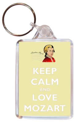 Keep Calm and Love Mozart - Double Sided Large Keyring Key Fob Chain Ring Gift Present Souvenir