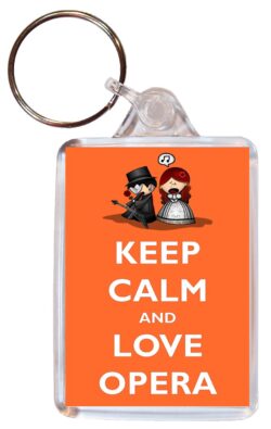 Keep Calm and Love Opera - Double Sided Large Keyring Key Fob Chain Ring Gift Present Souvenir