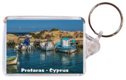 Protaras - Cyprus - Double Sided Large Keyring Key Fob Chain Ring Gift Present Souvenir A3