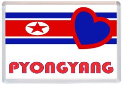 Pyongyang - Love North Korea/Korean Towns & Cities Flag - Jumbo Fridge Magnet Souvenir Gift Present