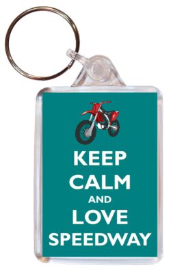Keep Calm and Love Speedway - Double Sided Large Keyring Key Fob Chain Ring Gift Present Souvenir