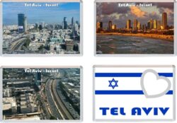 Tel Aviv - Israel - 4 PACK - Jumbo Fridge Magnet Souvenir Gift Present