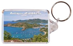 Antigua - Caribbean - Double Sided Large Keyring Key Fob Chain Ring Gift Present Souvenir A1