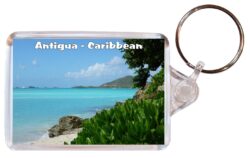 Antigua - Caribbean - Double Sided Large Keyring Key Fob Chain Ring Gift Present Souvenir A2