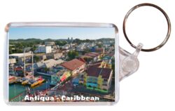 Antigua - Caribbean - Double Sided Large Keyring Key Fob Chain Ring Gift Present Souvenir A3