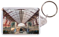 Antwerp - Belgium - Double Sided Large Keyring Key Fob Chain Ring Gift Present Souvenir A2