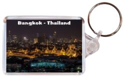 Bangkok - Thailand - Double Sided Large Keyring Key Fob Chain Ring Gift Present Souvenir