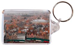 Bruges - Belgium - Double Sided Large Keyring Key Fob Chain Ring Gift Present Souvenir A4