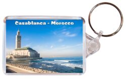 Casablanca - Morocco - Double Sided Large Keyring Key Fob Chain Ring Gift Present Souvenir A2