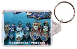 Casablanca - Morocco - Double Sided Large Keyring Key Fob Chain Ring Gift Present Souvenir A3