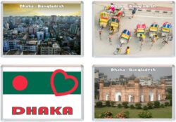 Dhaka - Banglasdesh - 4 PACK - Jumbo Fridge Magnet Souvenir Gift Present
