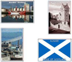 Dundee - Scotland - 4 PACK - Jumbo Fridge Magnet Souvenir Gift Present