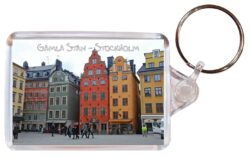Gamla Stan - Stockholm - Sweden - Double Sided Large Keyring Key Fob Chain Ring Gift Present Souvenir A1