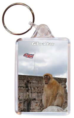 Gibraltar - Double Sided Large Keyring Key Fob Chain Ring Gift Present Souvenir A1