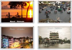 Hanoi - Vietnam - 4 PACK - Jumbo Fridge Magnet Souvenir Gift Present